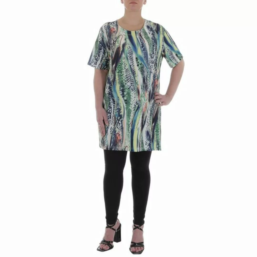 Ital-Design Tunikashirt Damen Freizeit Animal Print Top & Shirt in Grün günstig online kaufen