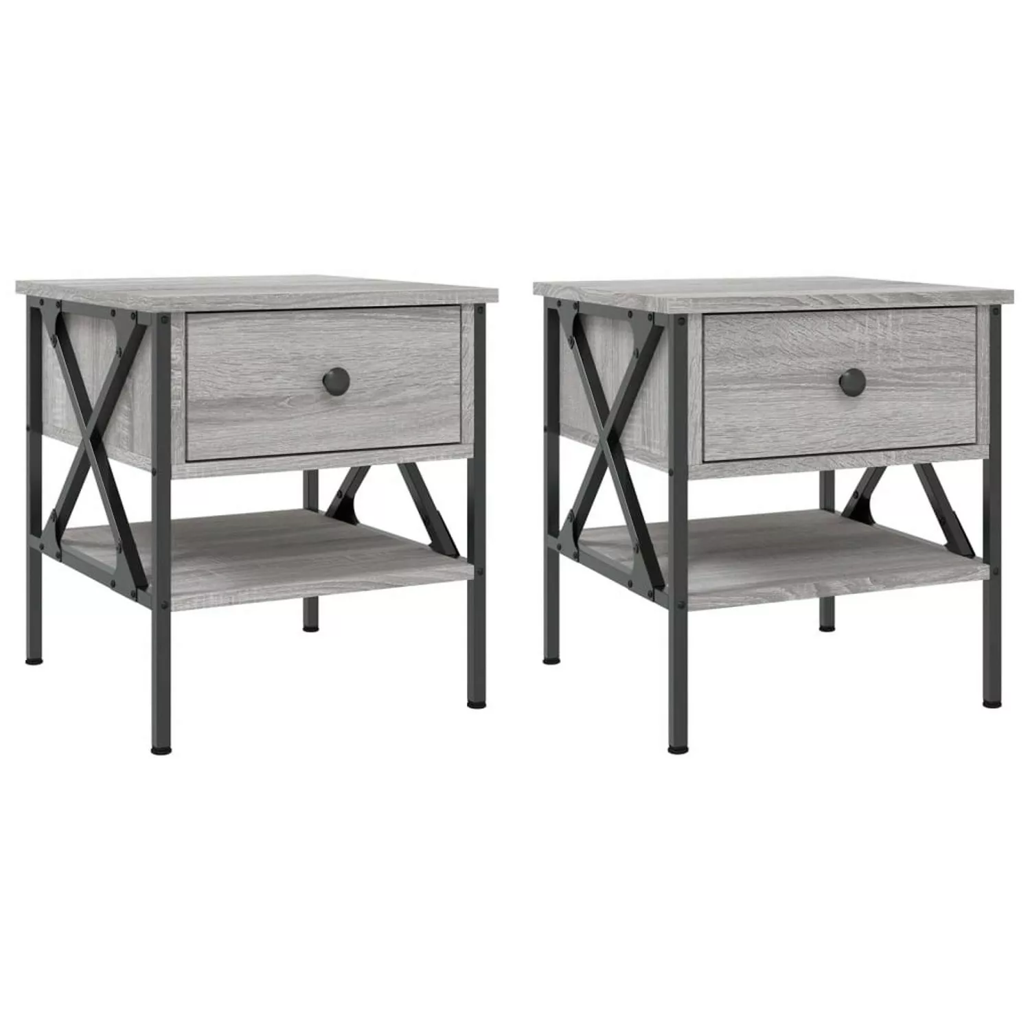 vidaXL Nachttische 2 Stk Grau Sonoma 40x42x45 cm Holzwerkstoff günstig online kaufen