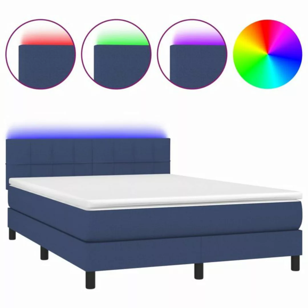 vidaXL Boxspringbett Bett Boxspringbett komplett mit Matratze & LED Stoff ( günstig online kaufen