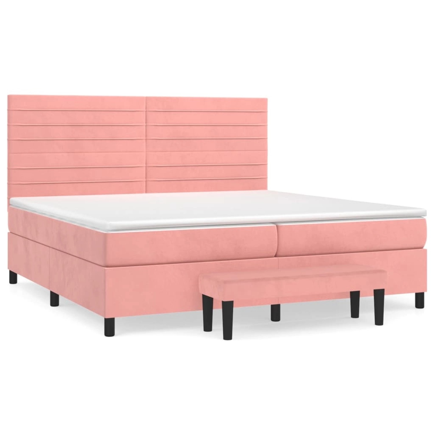 vidaXL Boxspringbett mit Matratze Rosa 200x200 cm Samt1350809 günstig online kaufen