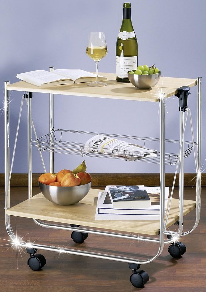 WENKO Servierwagen "Modell Dinett Deluxe", Küchenwagen mit 2 Ablagen und Ko günstig online kaufen