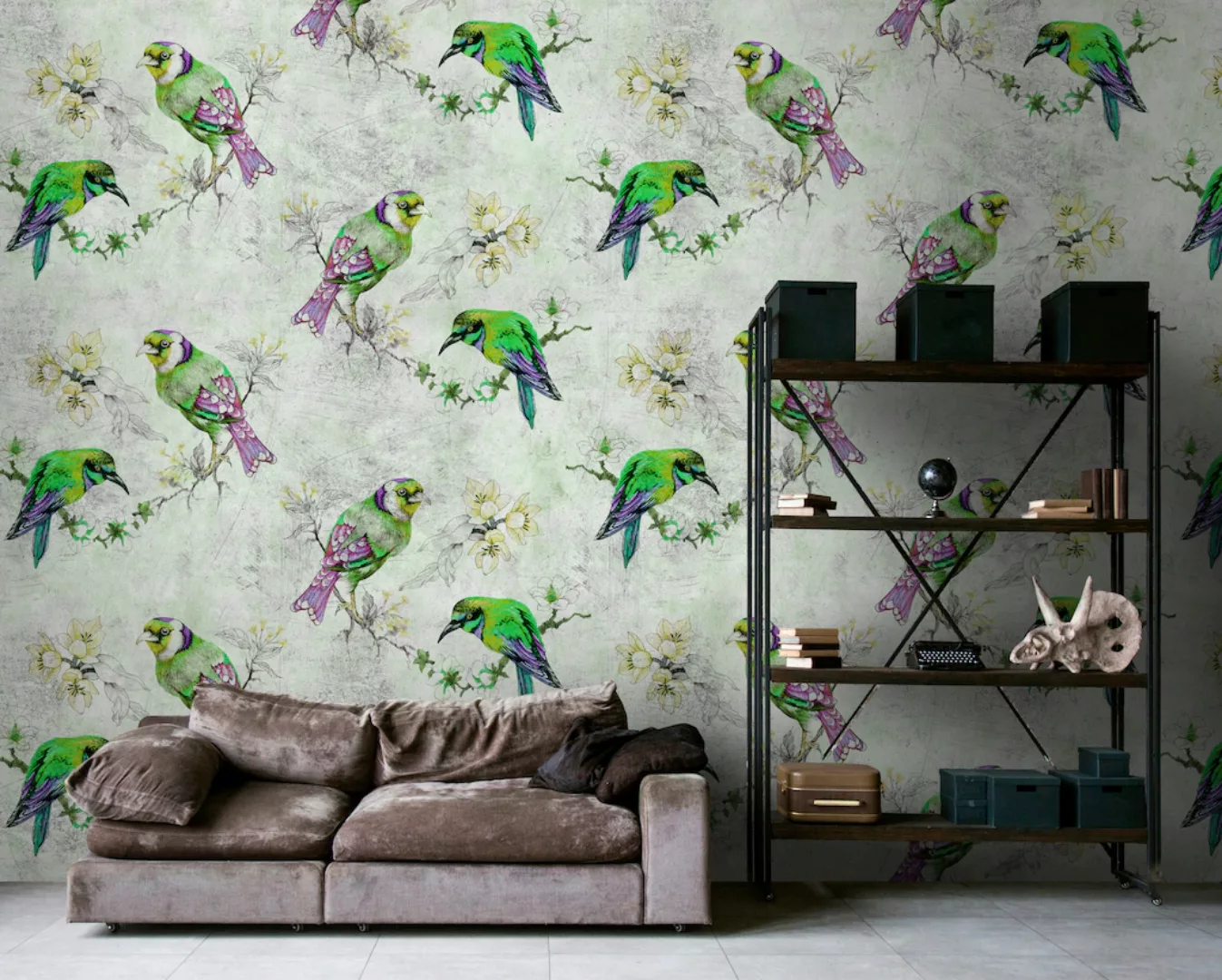 living walls Fototapete »Walls by Patel Love Birds 2«, Vlies, Wand, Schräge günstig online kaufen