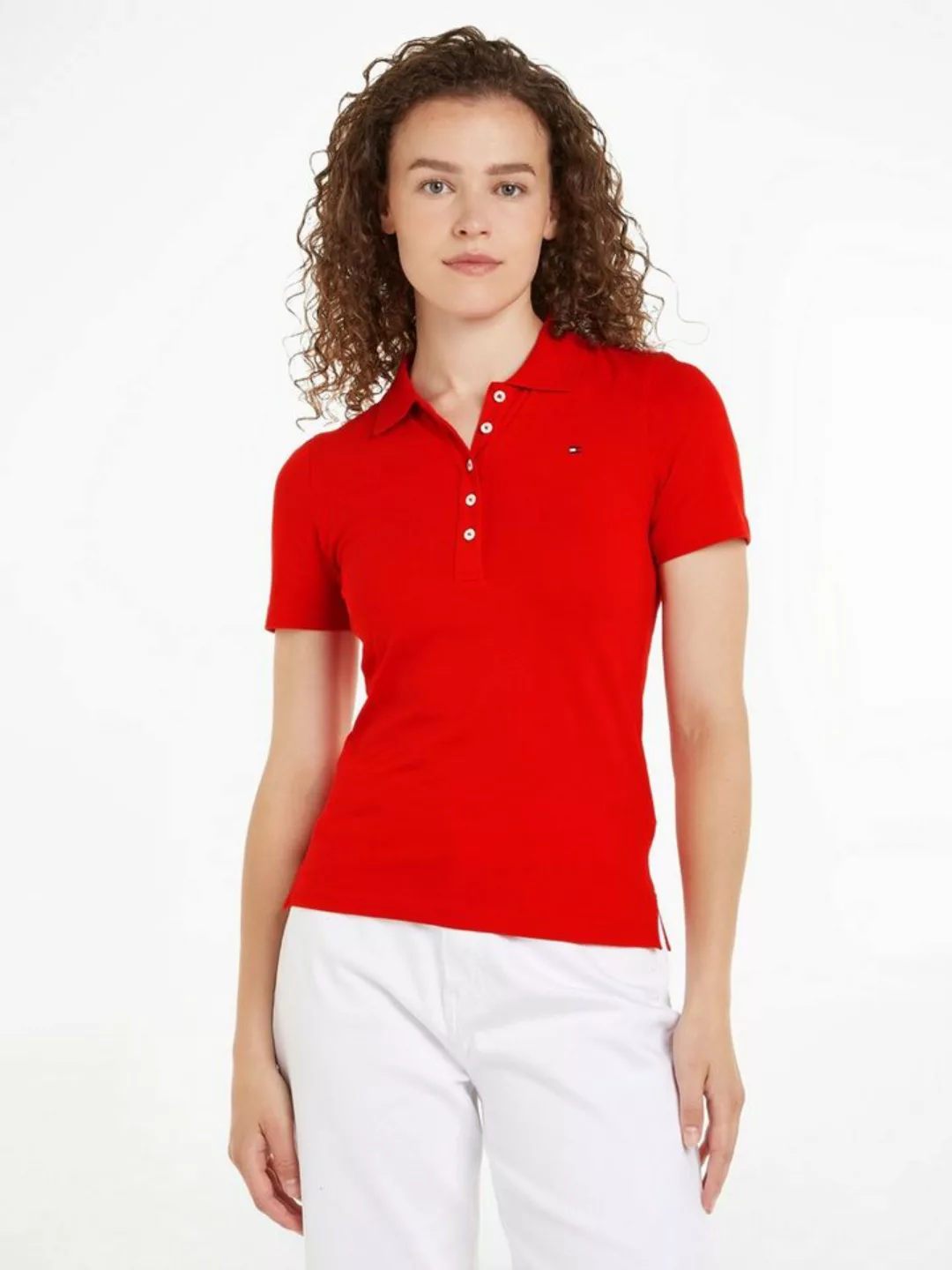 Tommy Hilfiger Poloshirt 1985 SLIM PIQUE POLO SS mit dezenter Tommy Hilfige günstig online kaufen