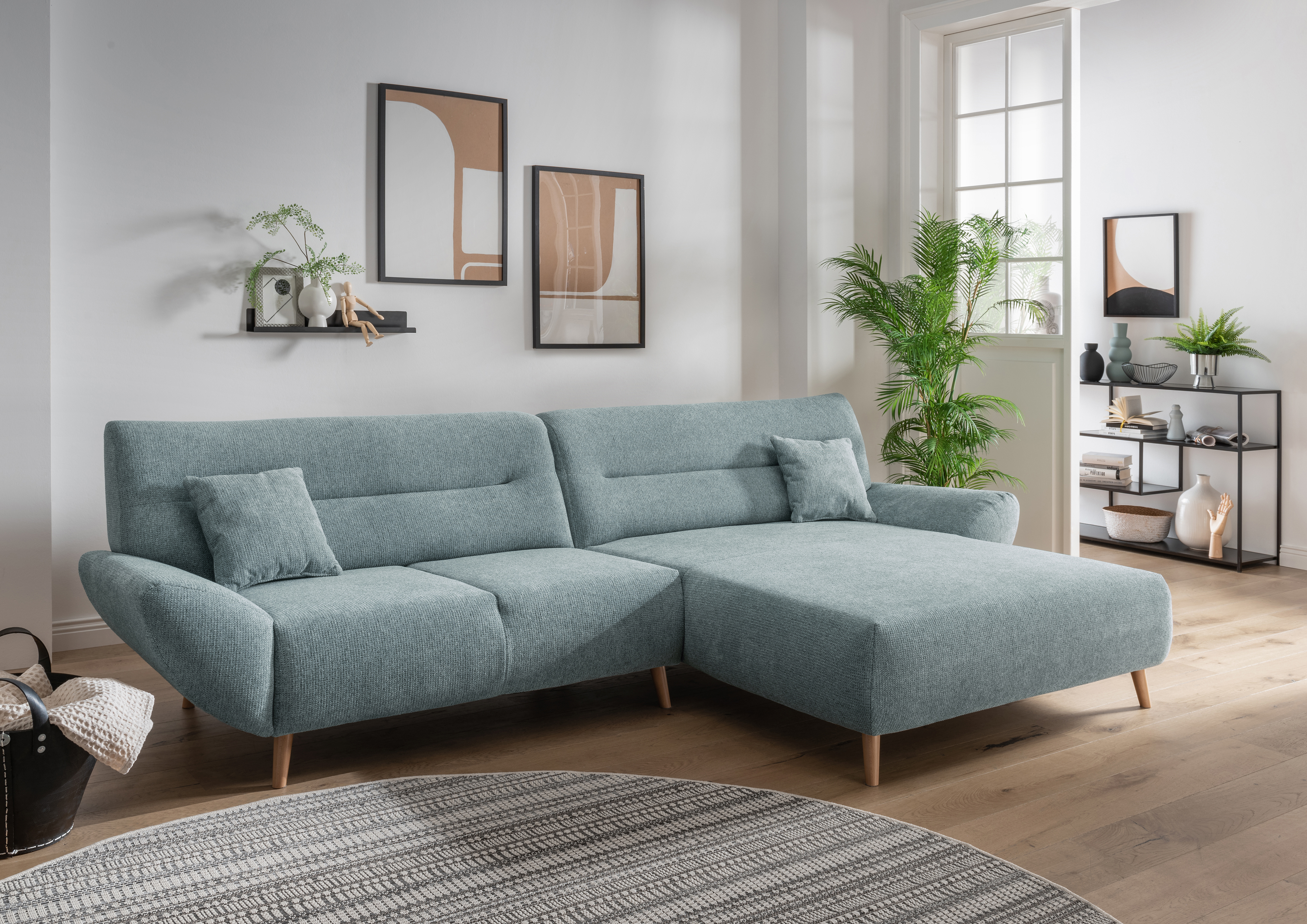 INOSIGN Ecksofa »Drago, elegant und zeitlos, komfortabel, Holzfuß, L-Form«, günstig online kaufen