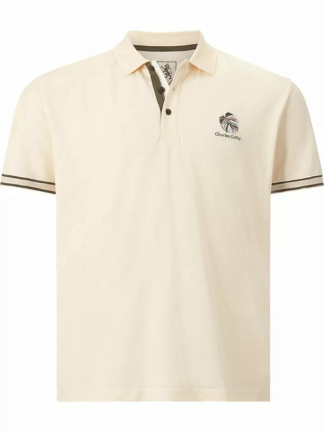 Charles Colby Poloshirt EARL KAHEDIN mit Blatt-Stickerei günstig online kaufen