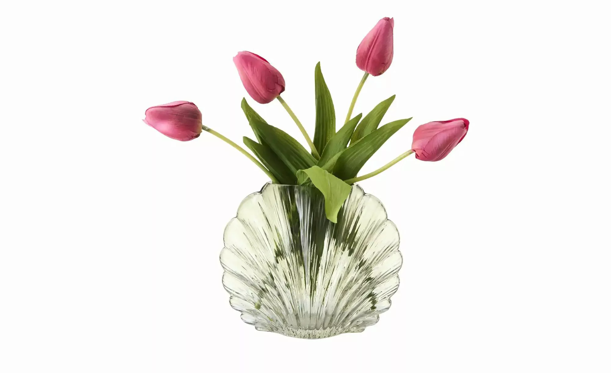 HOME STORY Vase Muschel   ¦ braun ¦ Glas ¦ Maße (cm): B: 9,3 H: 14,2 Access günstig online kaufen