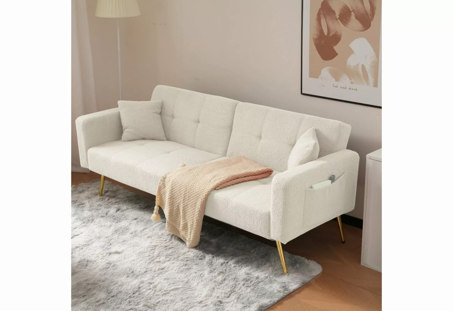 OKWISH Schlafsofa mit Bettfunktion, Bettsofa,Klappsofa,Gästebett, verstellb günstig online kaufen