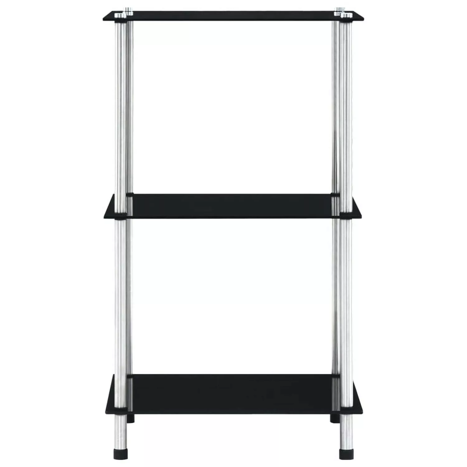 vidaXL Regal mit 3 Ablagen Schwarz 40x40x67 cm Hartglas günstig online kaufen