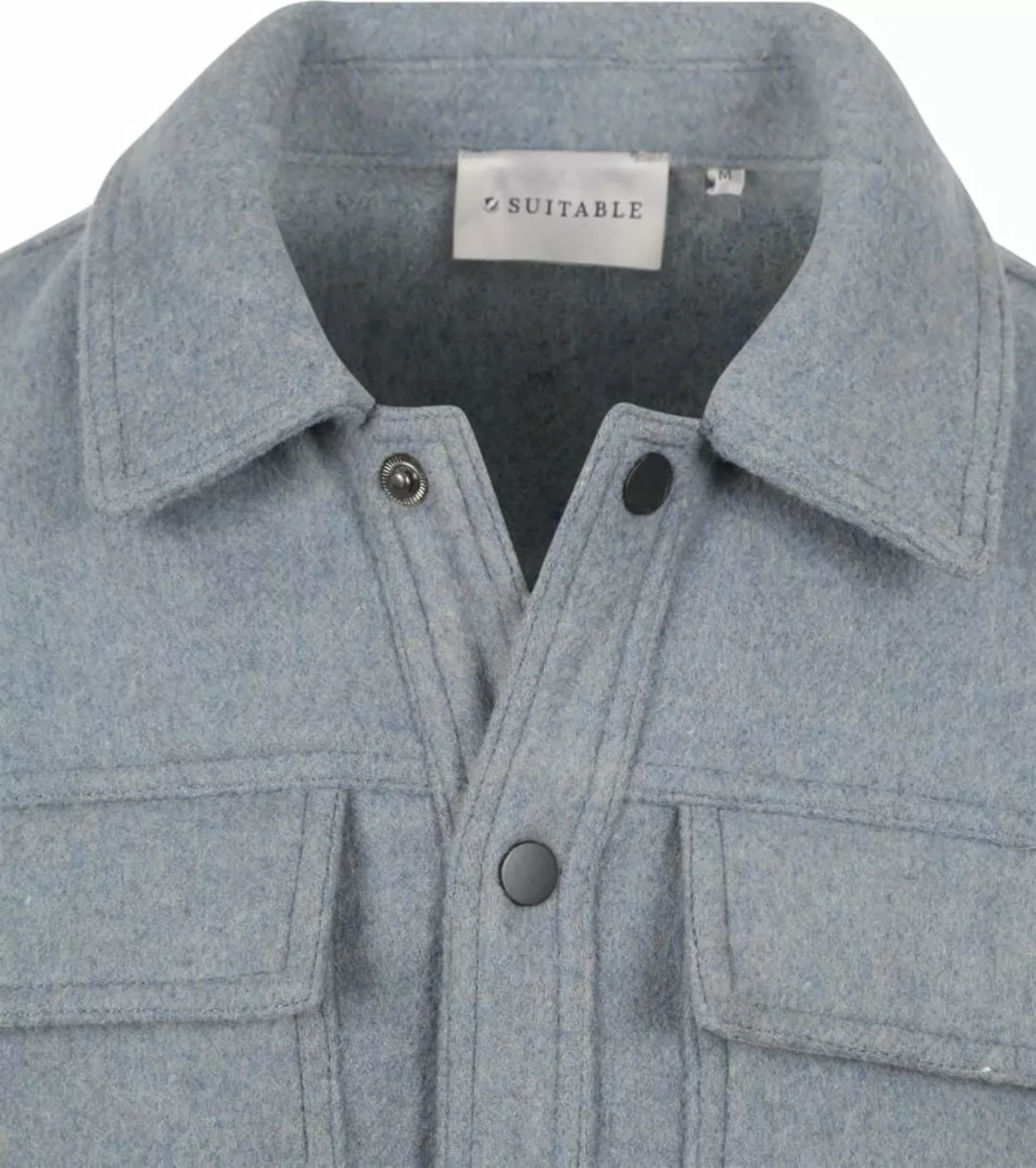 Suitable Overshirt Wool Blend Blau - Größe L günstig online kaufen