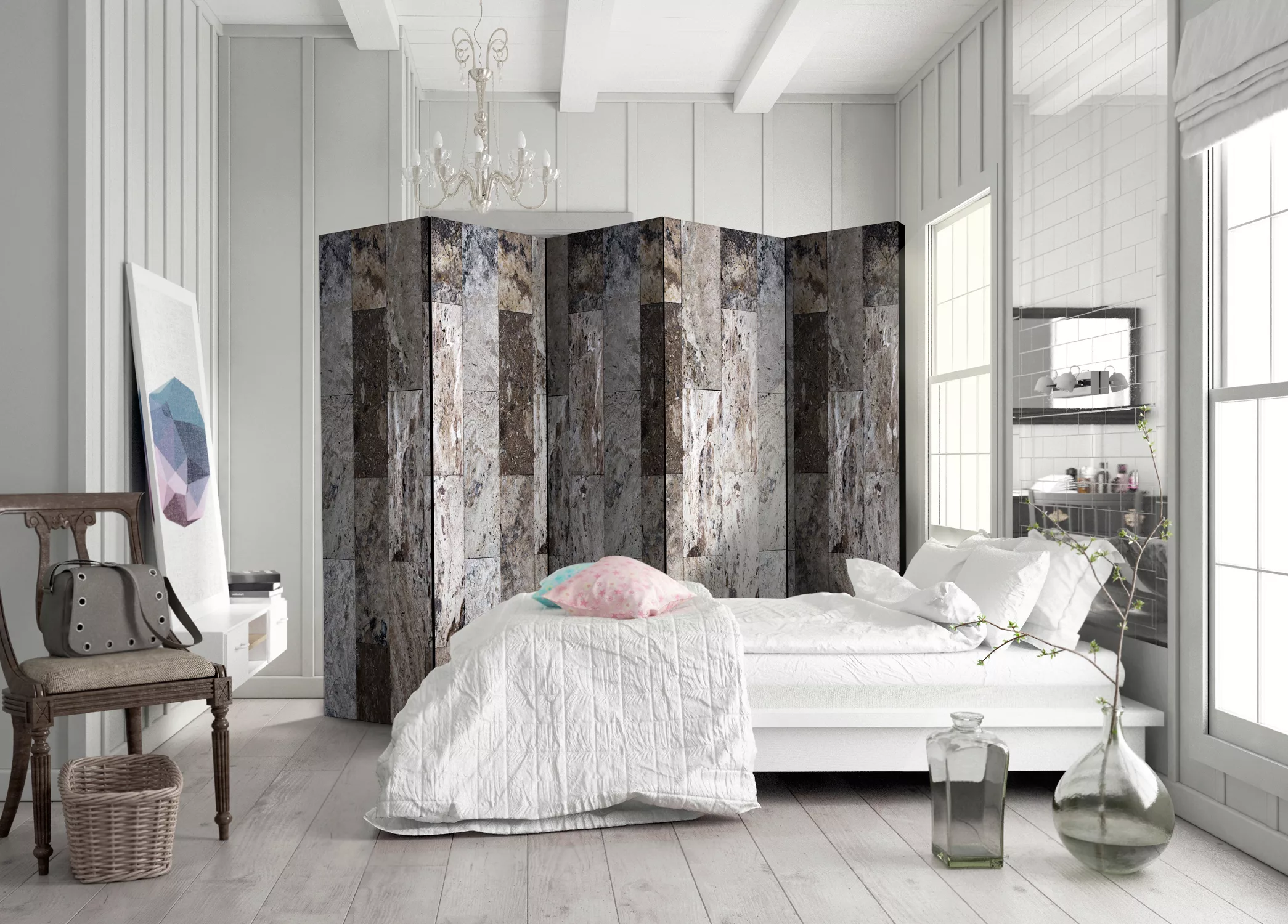 5-teiliges Paravent - Marble Mosaic Ii [room Dividers] günstig online kaufen