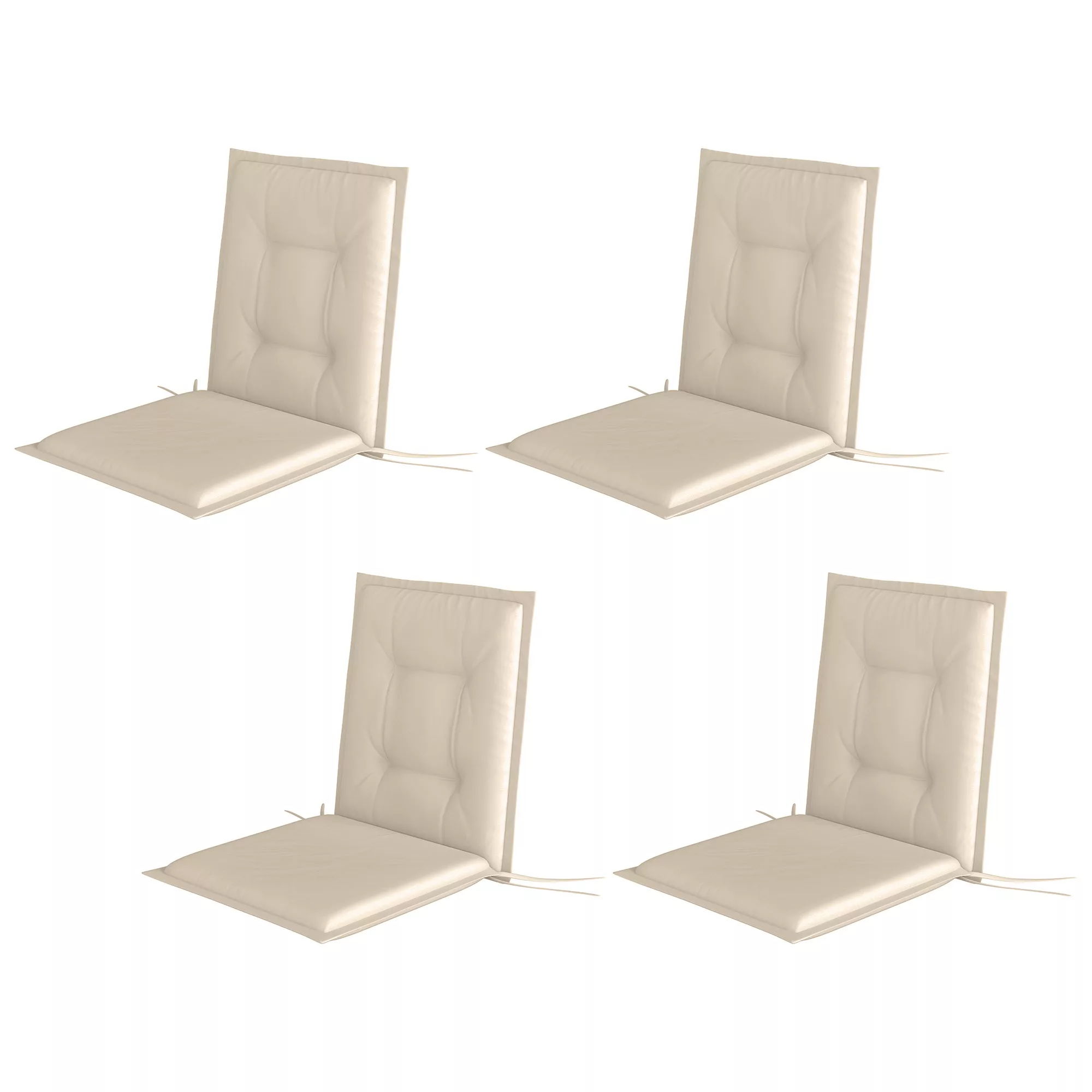 Outsunny 4er Set Sitzkissen 108 x 50 x 5 cm Stuhlkissen mit Bändern, Outdoo günstig online kaufen