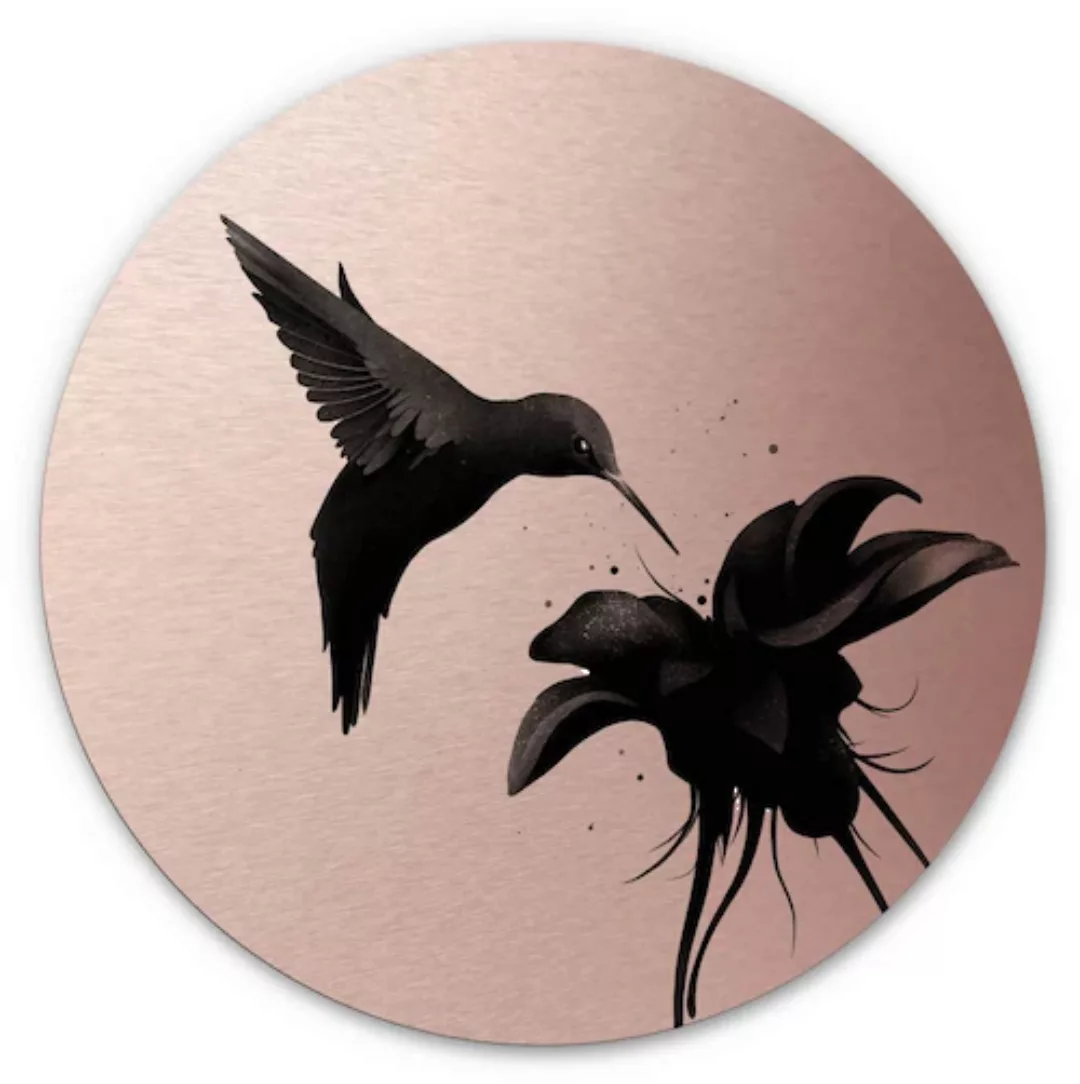 Wall-Art Metallbild »3D Kolibri Metallschild Vogel«, Blumen, (1 St.), Metal günstig online kaufen