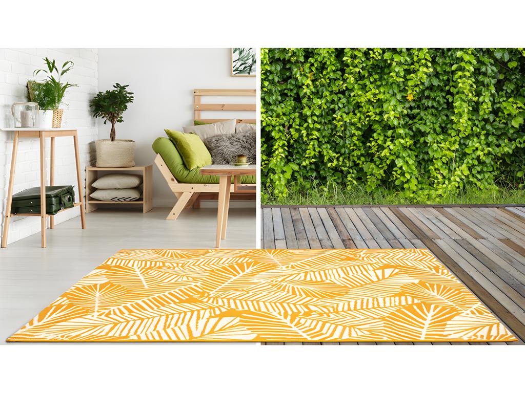 Teppich Indoor & Outdoor - 150 x 200 cm - Gelb - CURIBITA günstig online kaufen