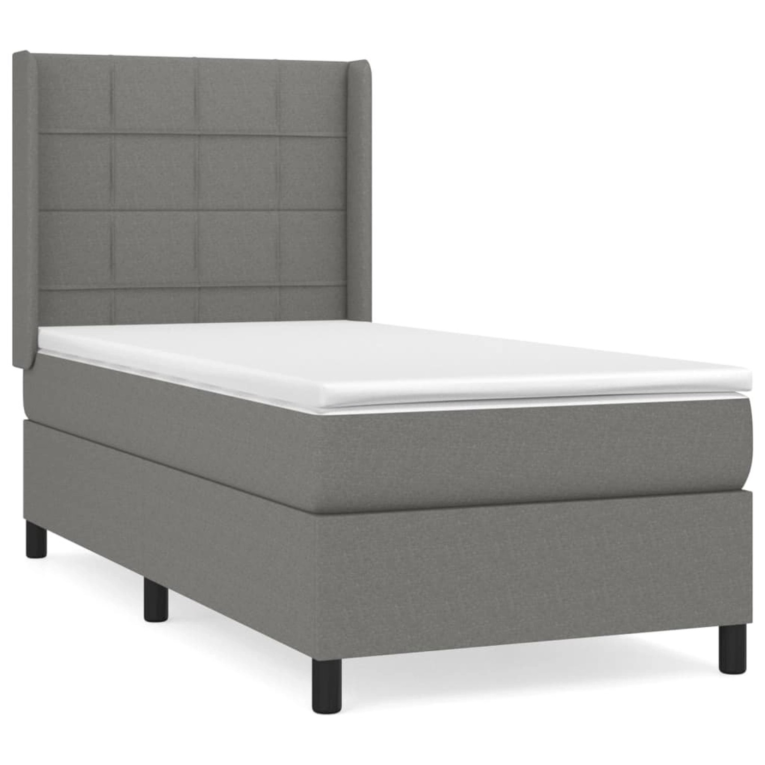 vidaXL Boxspringbett mit Matratze Dunkelgrau 100x200 cm Stoff1400037 günstig online kaufen