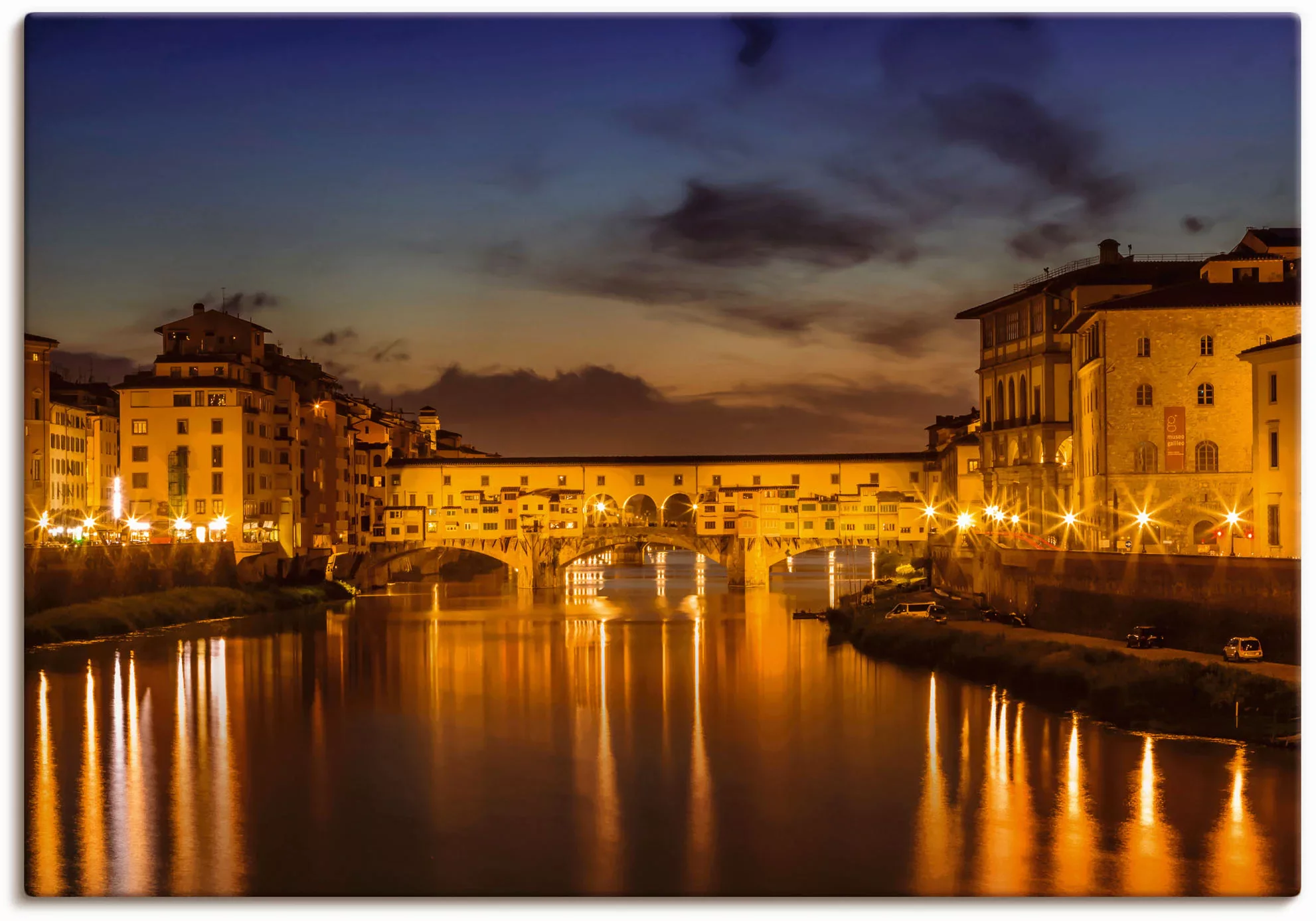 Artland Wandbild »FLORENZ Ponte Vecchio am Abend«, Florenz, (1 St.), als Al günstig online kaufen