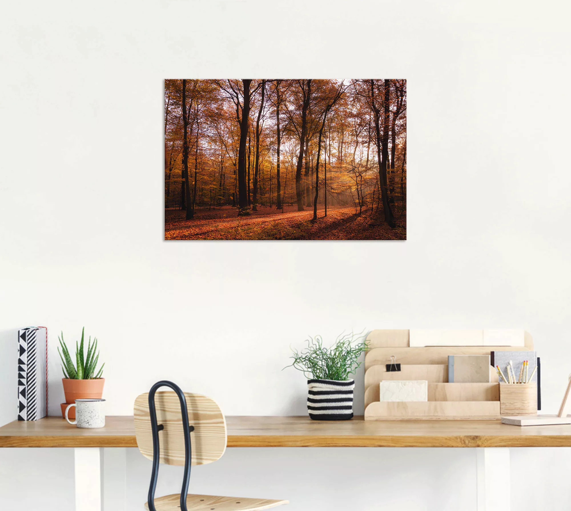 Artland Wandbild "Sonnenaufgang im Herbst II", Wald, (1 St.), als Alubild, günstig online kaufen