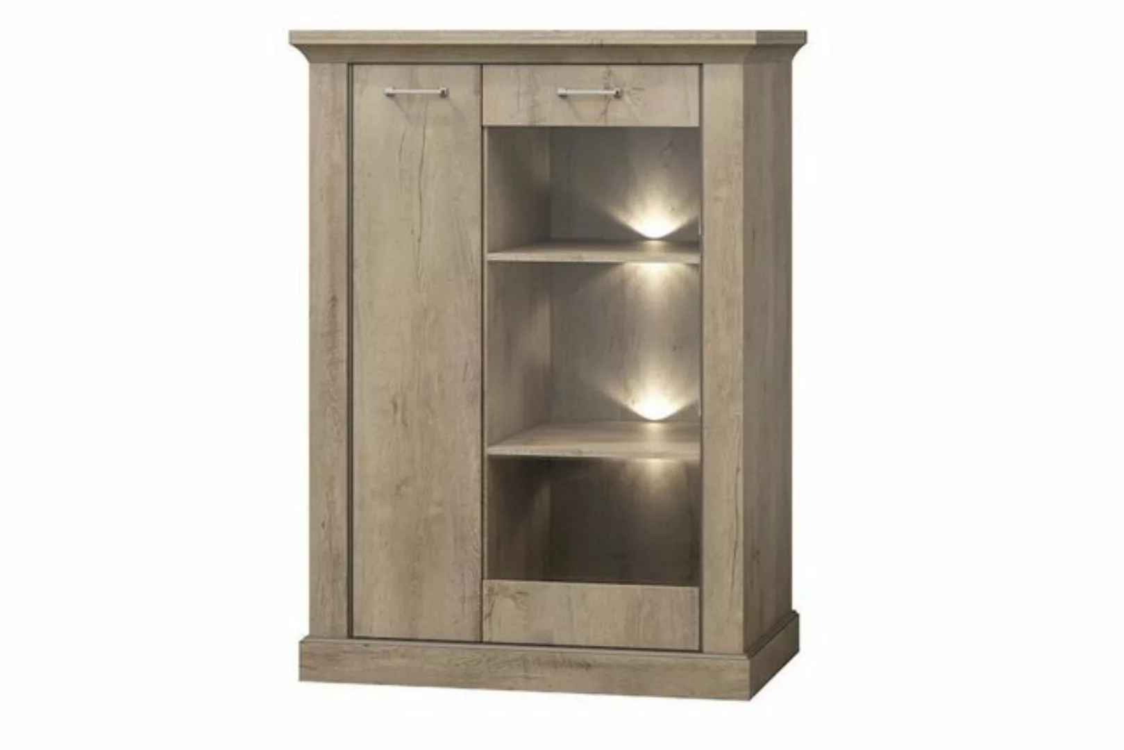 KONSIMO® Vitrine VETIS Vitrine vintage, mit Glastür, Holztextur, viel Staur günstig online kaufen