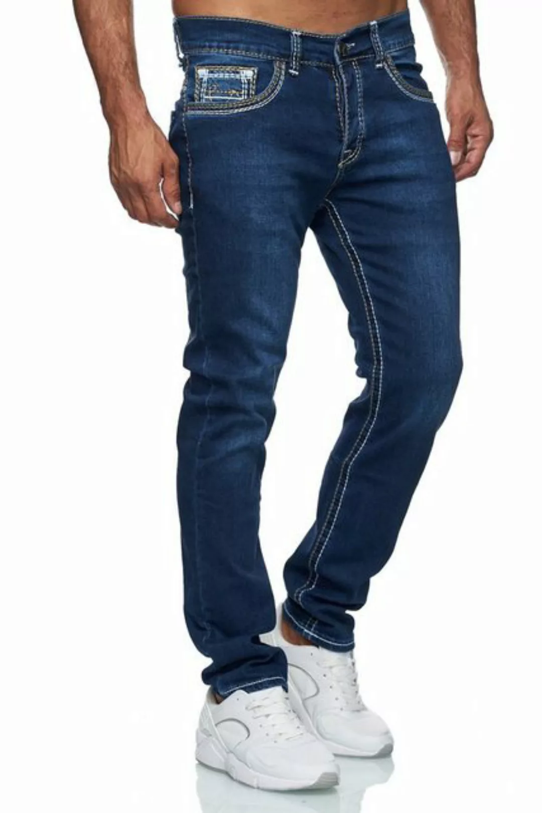 Baxboy Regular-fit-Jeans Herren Jeans Dicke Neon-Naht Straight Fit Denim St günstig online kaufen