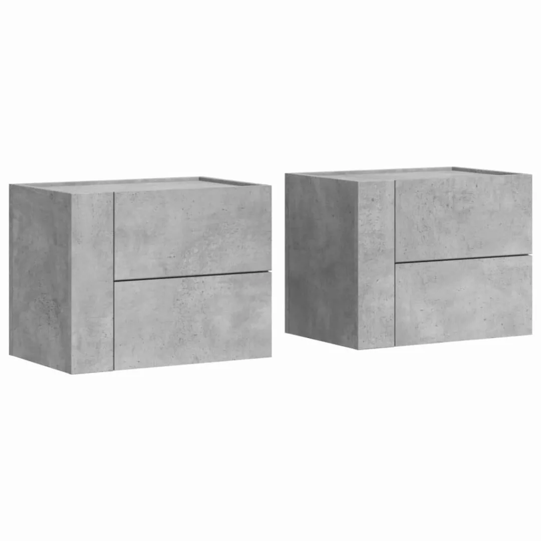 vidaXL Nachttisch Wand-Nachttische 2 Stk. Betongrau günstig online kaufen