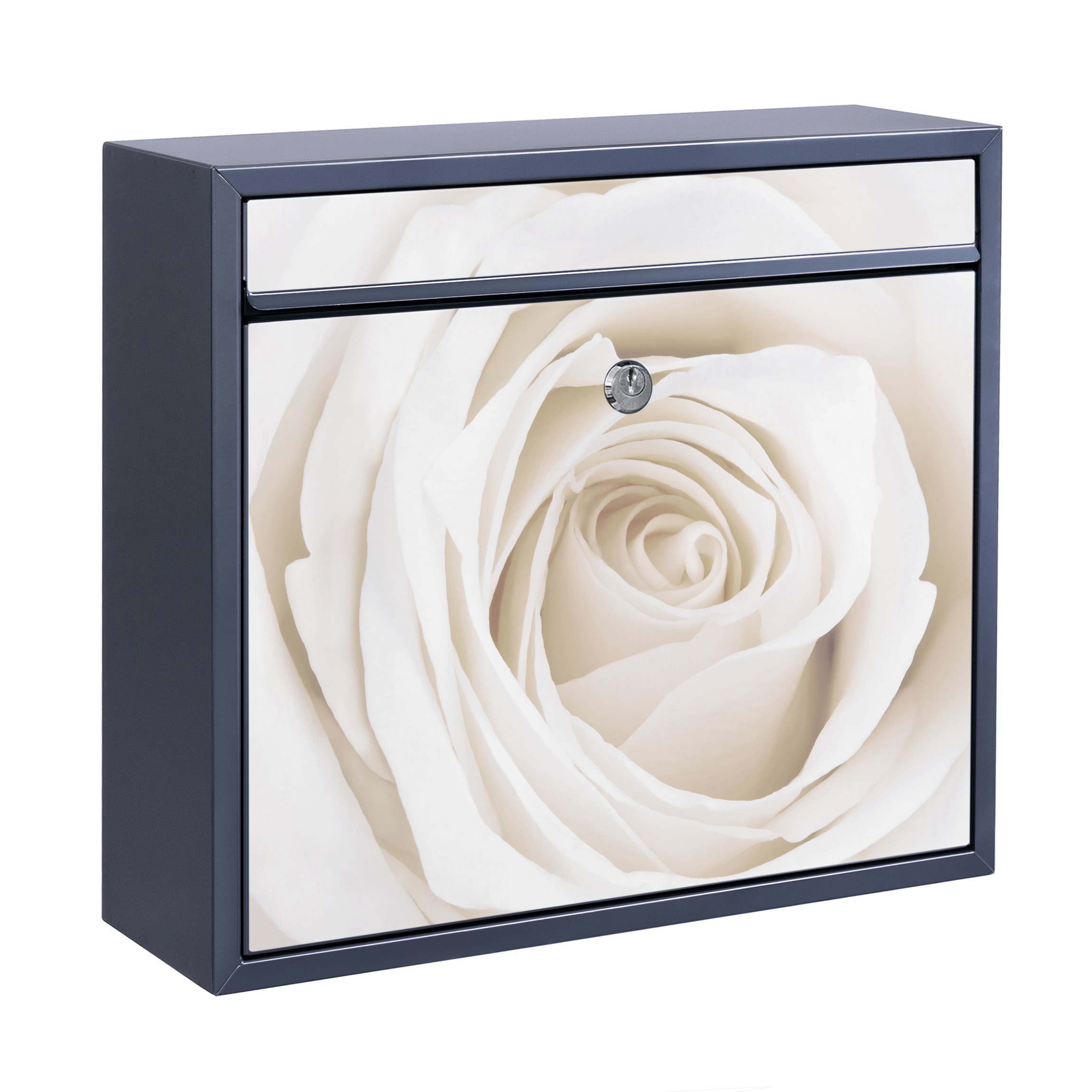 Briefkasten mit eigenem Text Pretty White Rose günstig online kaufen