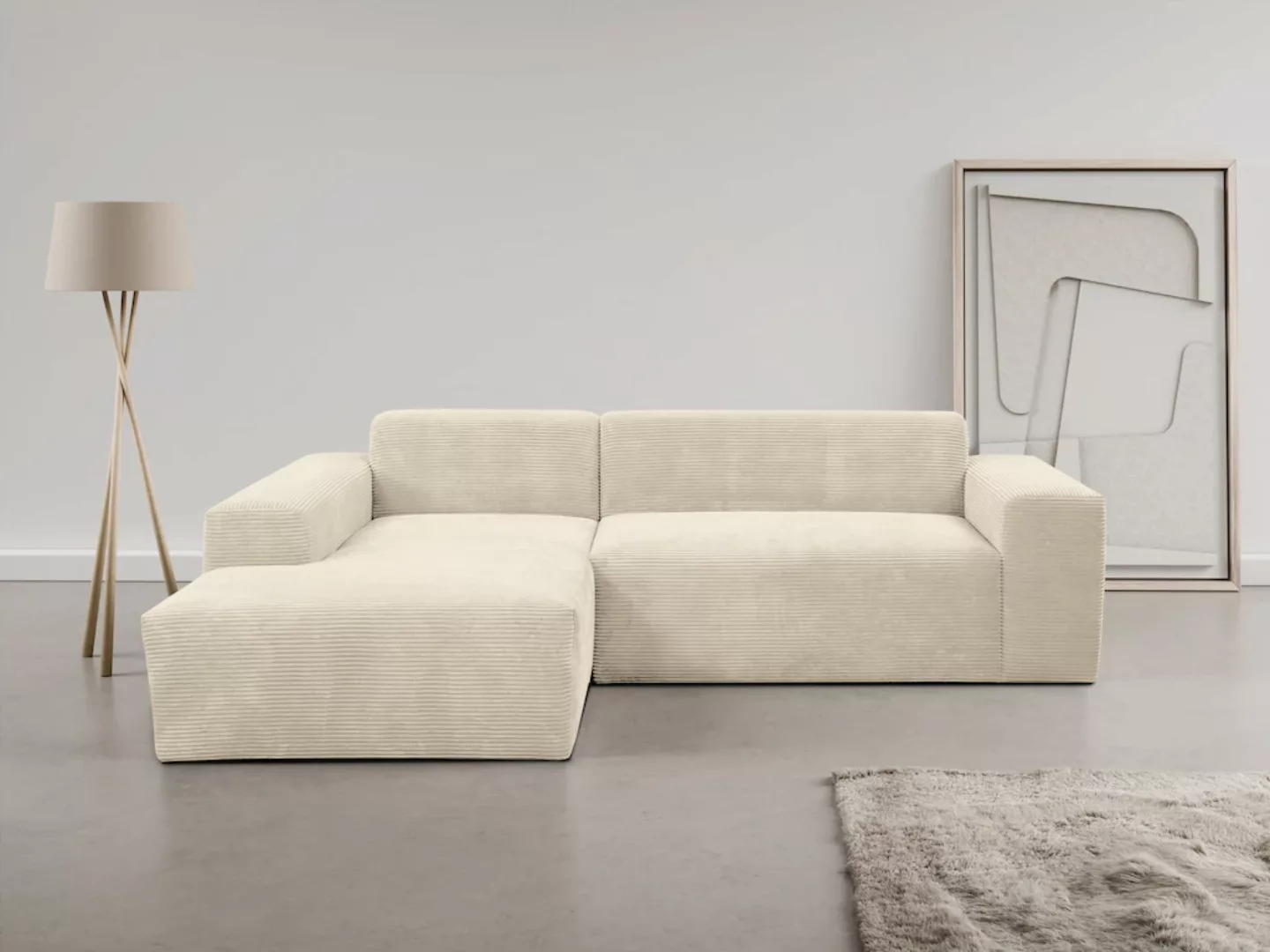 WERK2 Ecksofa "Zeus-L", Curvy Trend Ecksofa mit urbaner Optik günstig online kaufen