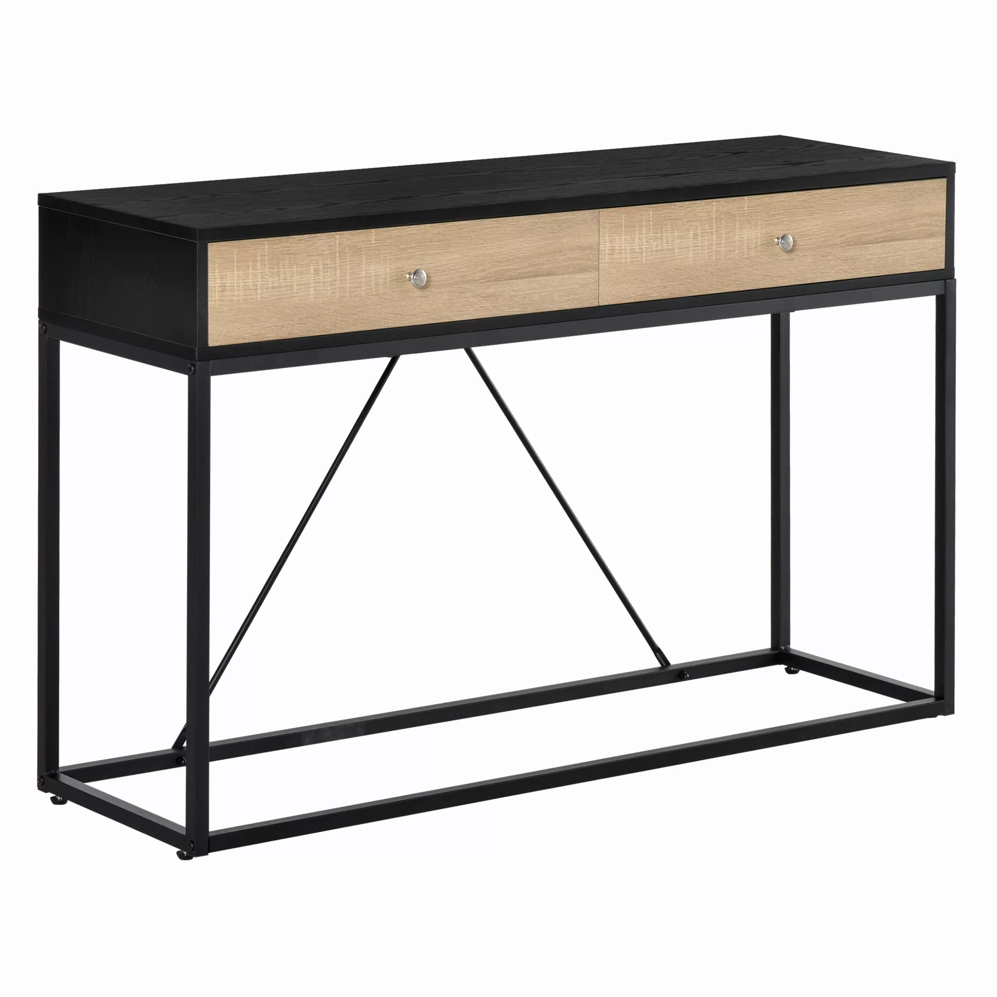 HOMCOM Konsolentisch Eingangstisch Modern für Wohnzimmer 2 Schubladen Metal günstig online kaufen