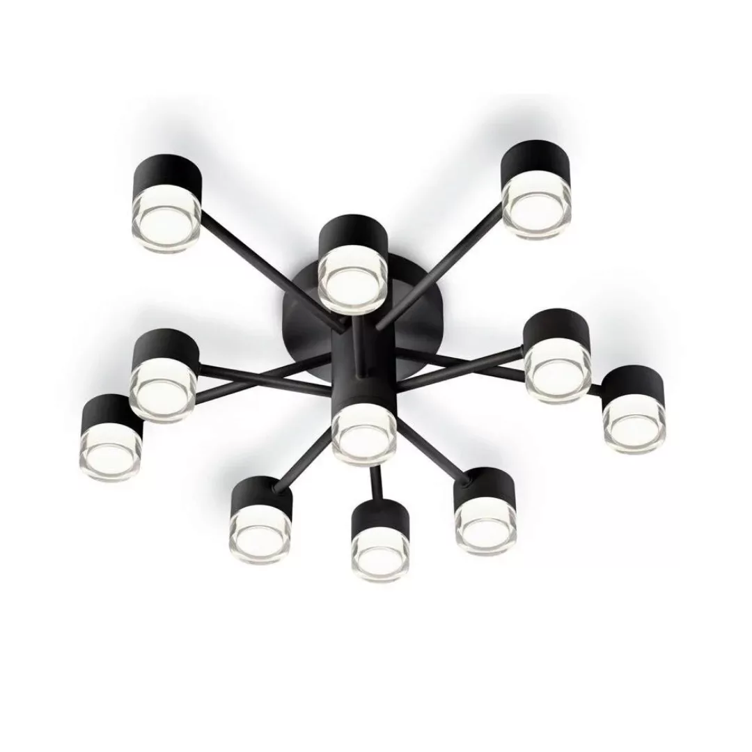 Helestra Kala LED-Deckenleuchte, schwarz, 11-flg. günstig online kaufen