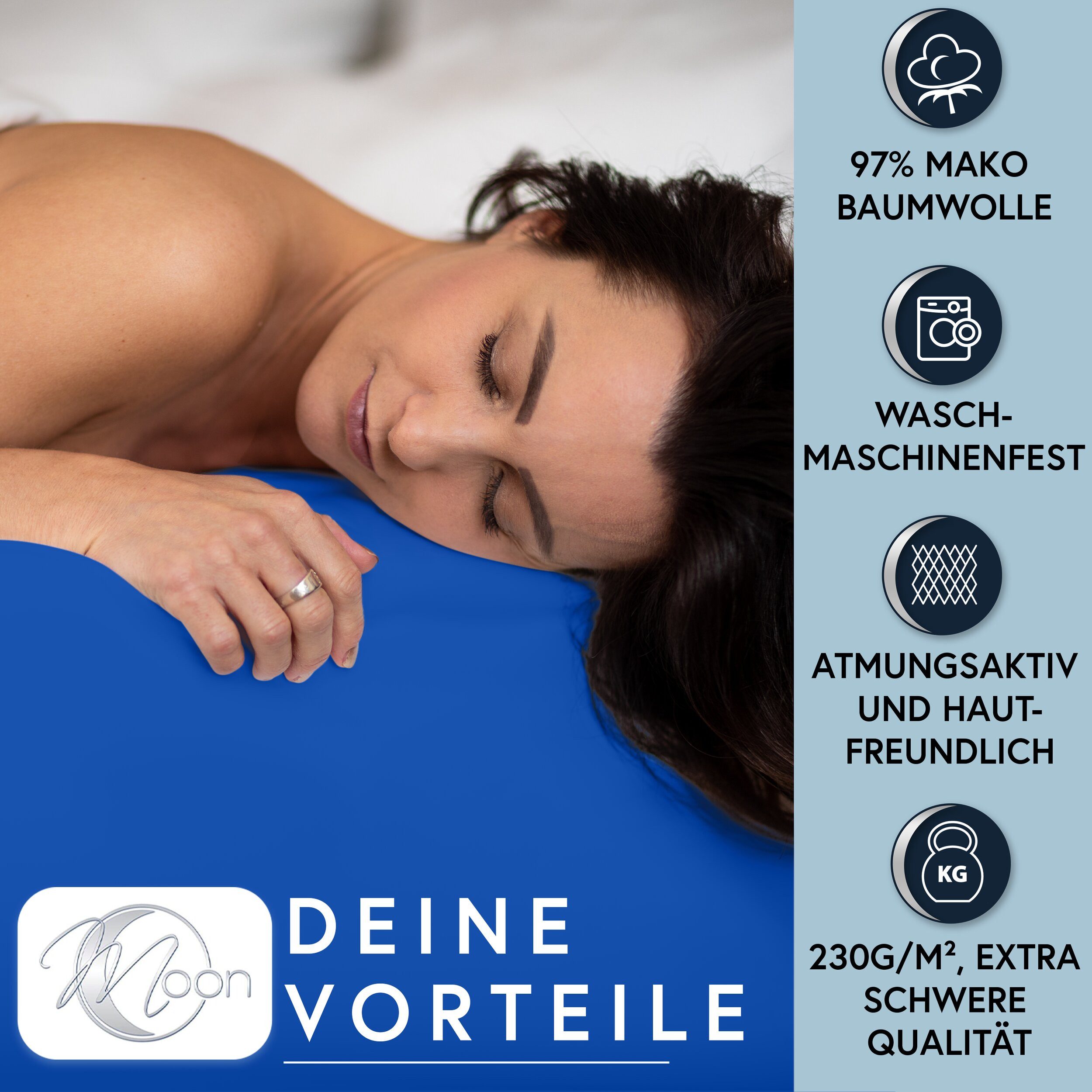 MOON Heimtextilien Spannbettlaken MOON-Luxury Spannbettlaken Jersey günstig online kaufen