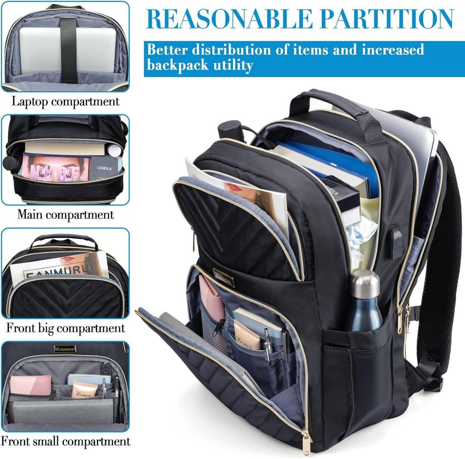 LuxusKollektion Schulrucksack Rucksack Damen 15.6 Zoll günstig online kaufen