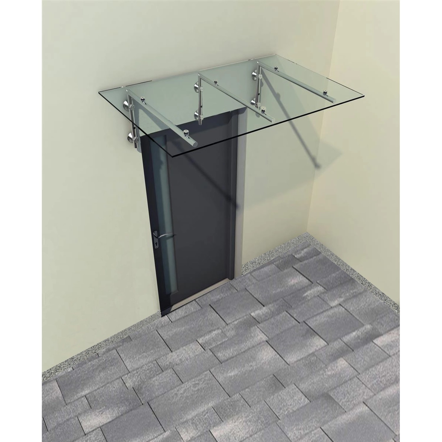 Glaszentrum Hagen - Typ/L 250x90cm Glasvordach Vordach VSG - Klarglas günstig online kaufen