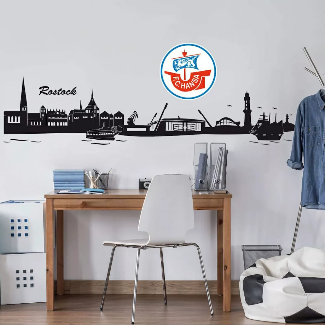 Wall-Art Wandtattoo "Hansa Rostock Skyline mit Logo", (1 St.), selbstkleben günstig online kaufen