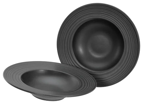 CreaTable Pastateller »Lava Stone Black, Pasta Gourmetteller Set 2-tlg«, (S günstig online kaufen