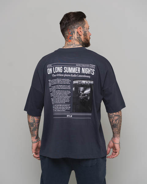 Oversize Shirt - "On Long Summer Nights" Aus 100% Bio-baumwolle günstig online kaufen