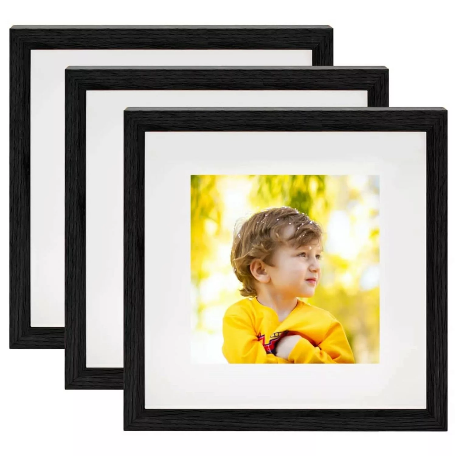 vidaXL 3D-Box-Bilderrahmen 3 Stk Schwarz 23x23cm für 13x13cm Bild günstig online kaufen