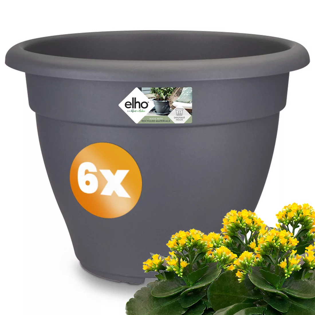 Blumentopf 2er-Set Anthrazit 38x28cm 17L günstig online kaufen