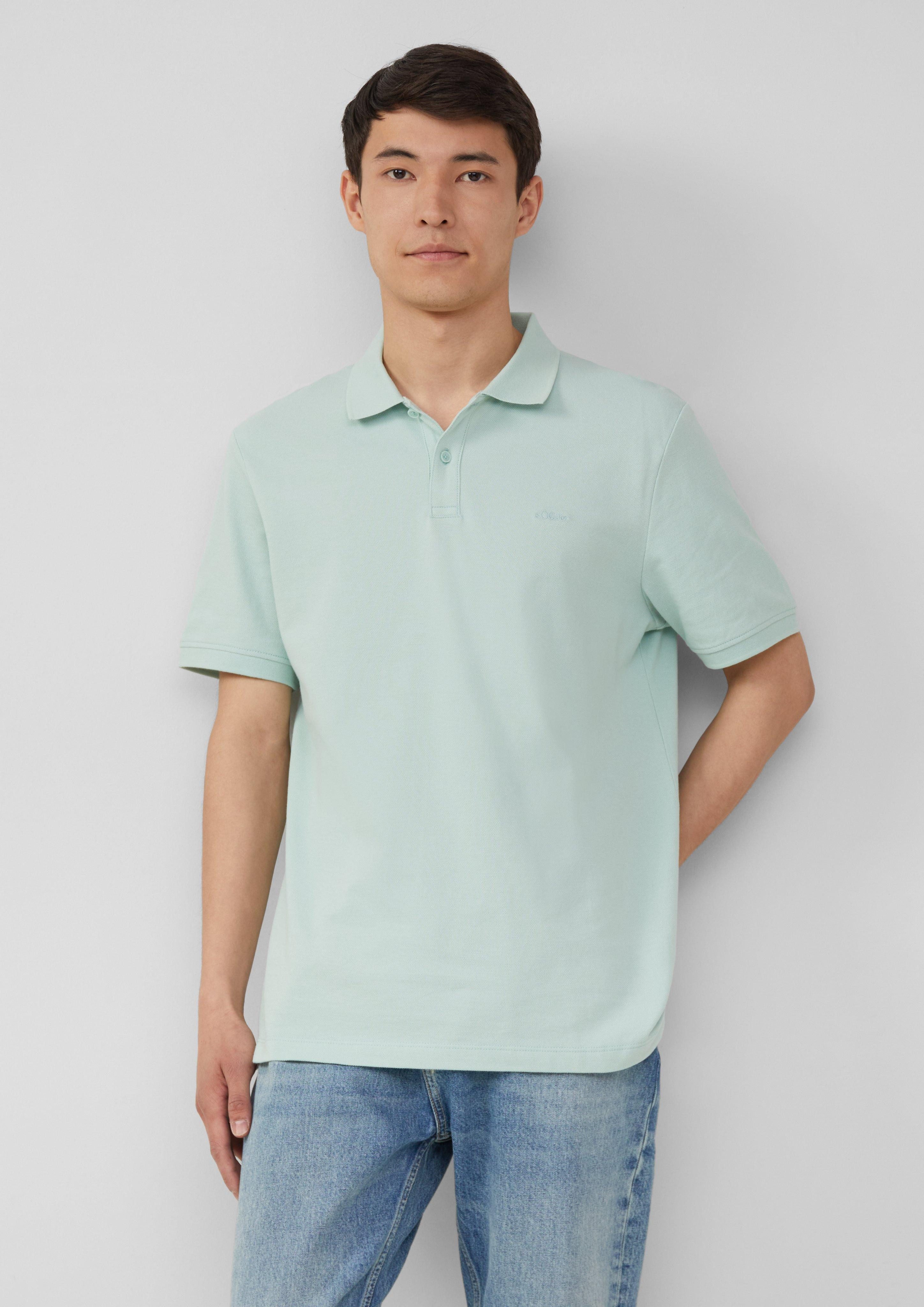 s.Oliver Kurzarmshirt Poloshirt aus Baumwollpiqué Logo günstig online kaufen