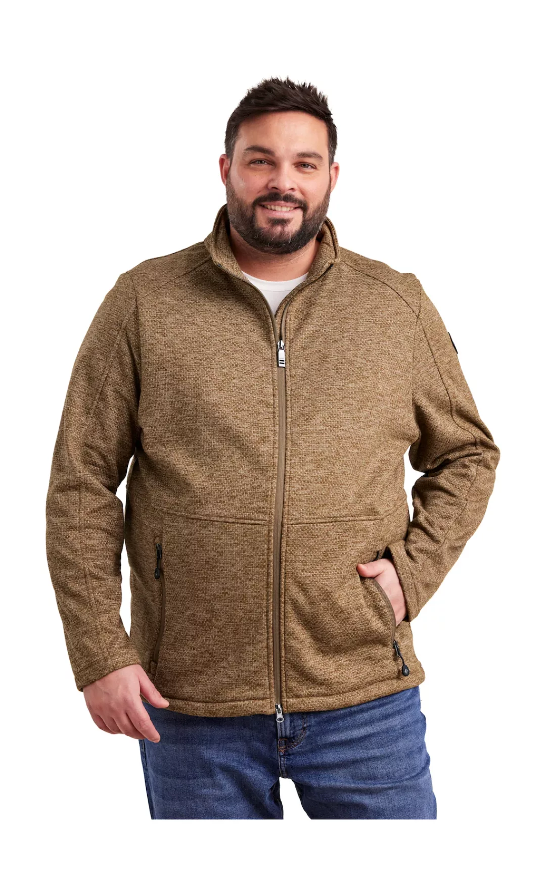 STOY Fleecejacke "STS 6 MN KNTFLC JCKT", Leichte Strickfleecejacke mit 4-We günstig online kaufen