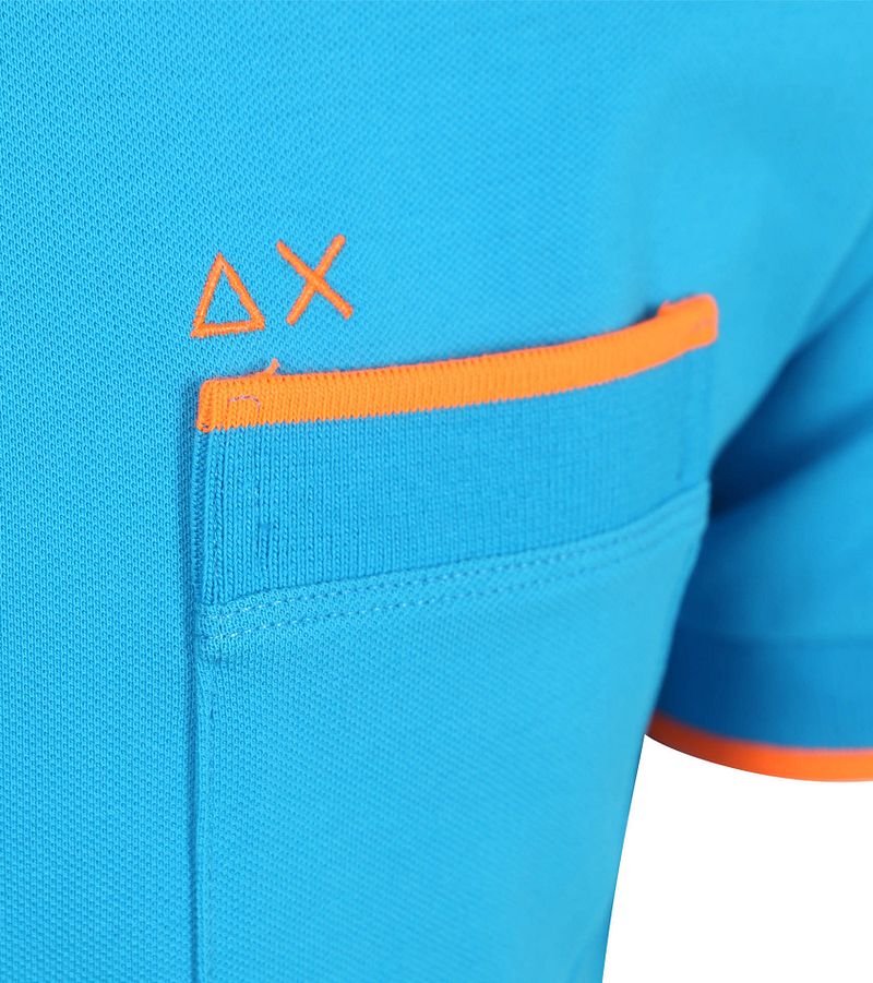 Sun68 Piqué T-Shirt Fluo Stripe Blau - Größe XL günstig online kaufen