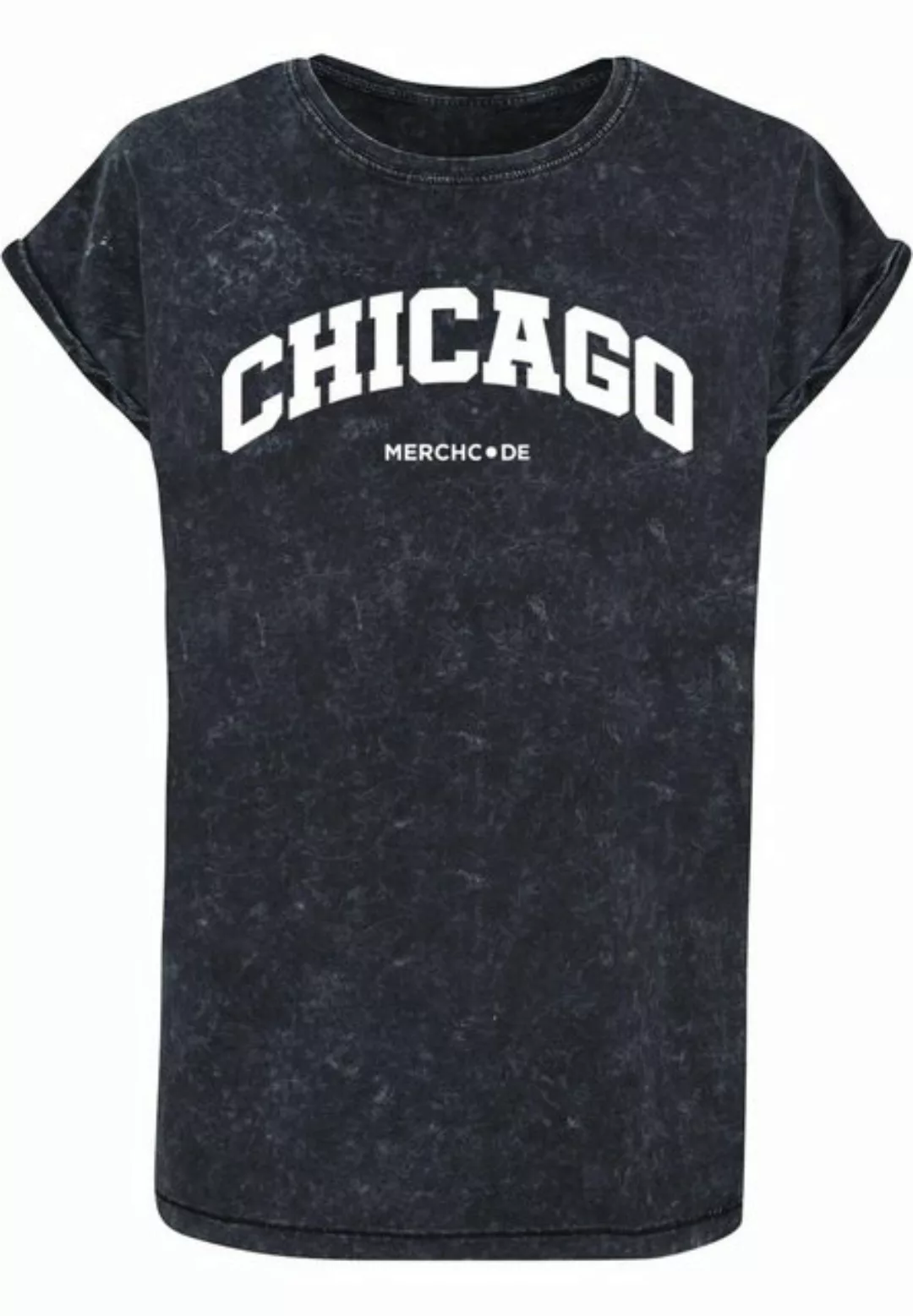 Merchcode T-Shirt Merchcode Damen Ladies Chicago Wording - Acid Washed T-Sh günstig online kaufen