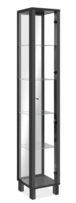 Vitrine 1-trg. inkl. Spiegerückwand Schwarz günstig online kaufen