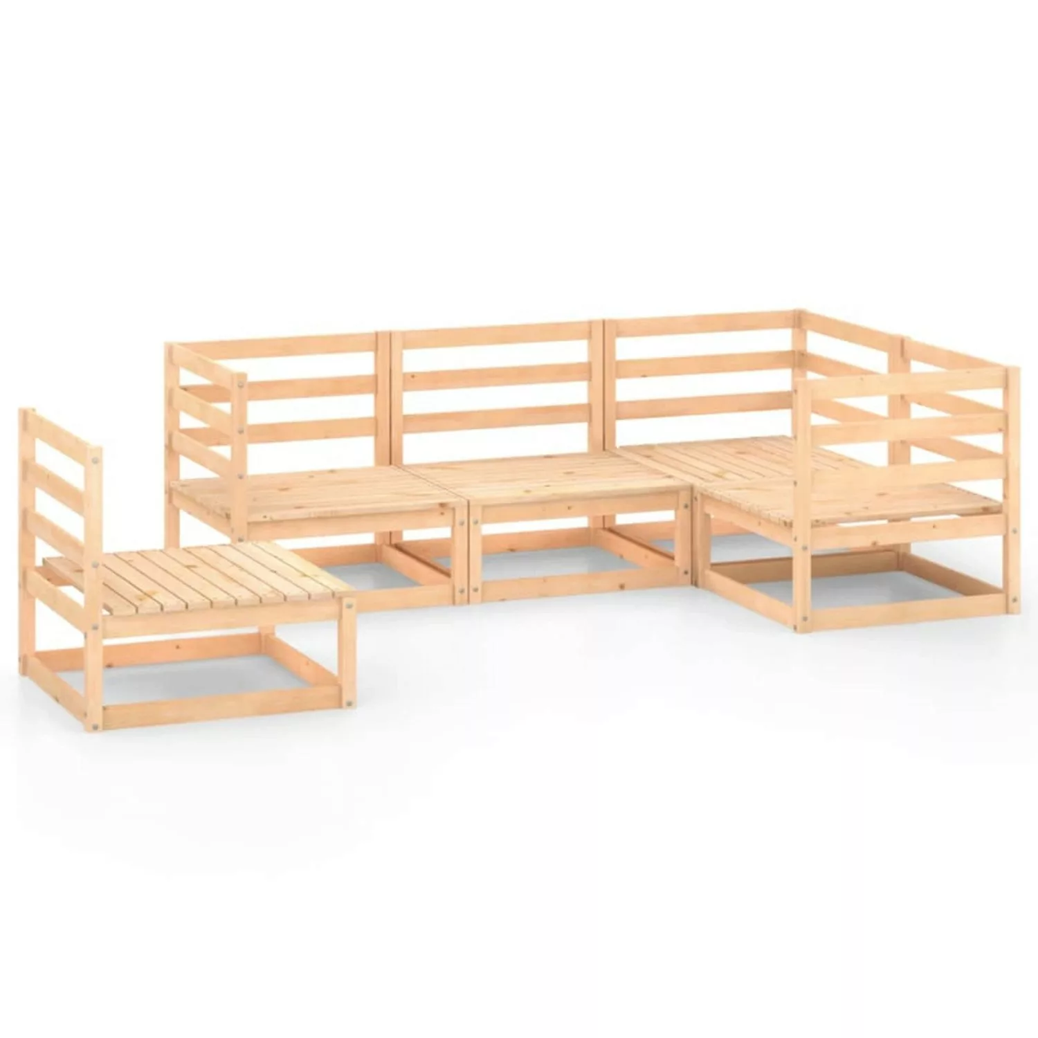 vidaXL 5-tlg Garten-Lounge-Set Massivholz Kiefer Modell 100 günstig online kaufen