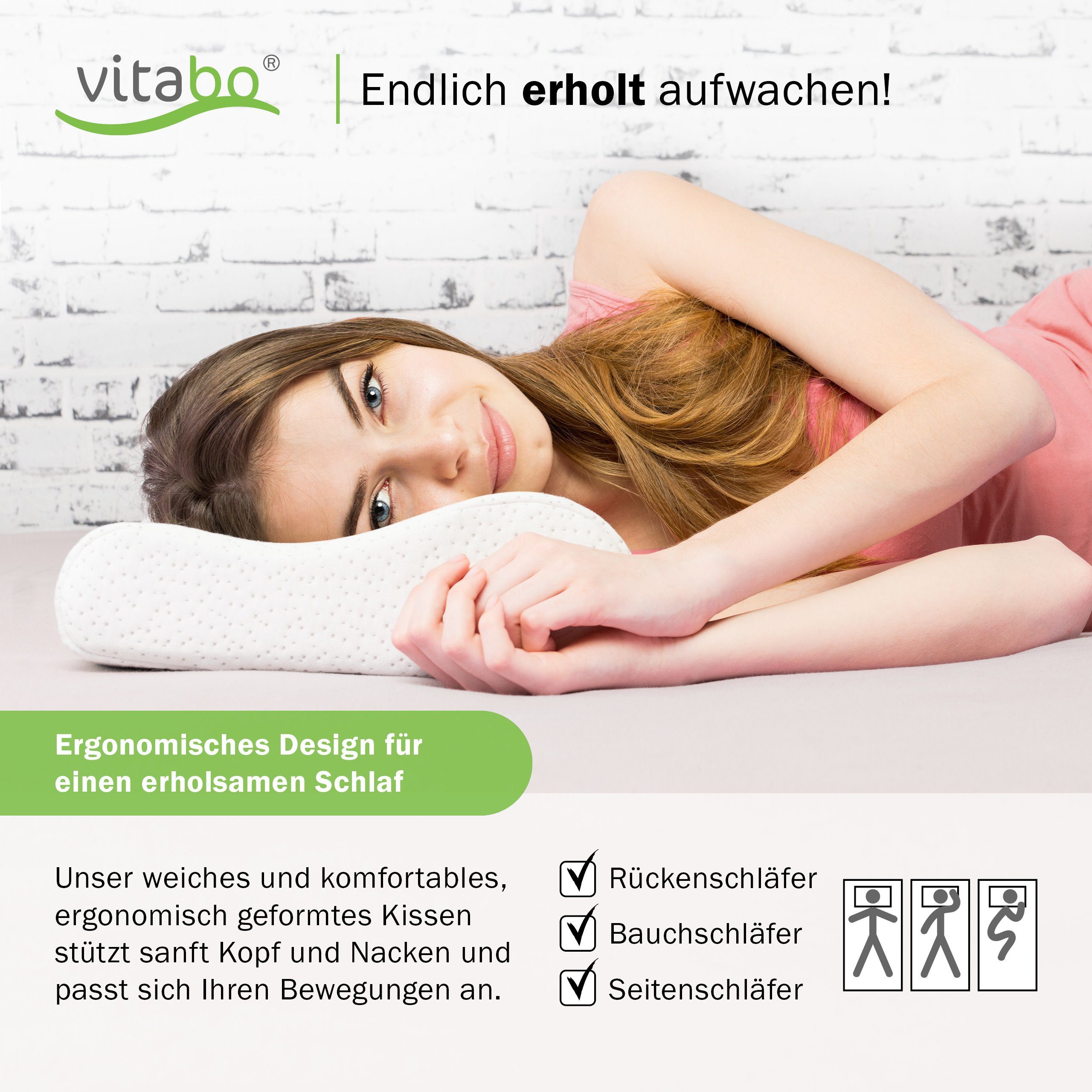 Vitabo Nackenkissen ergonomisches Nackenkissen – kühlendes günstig online kaufen