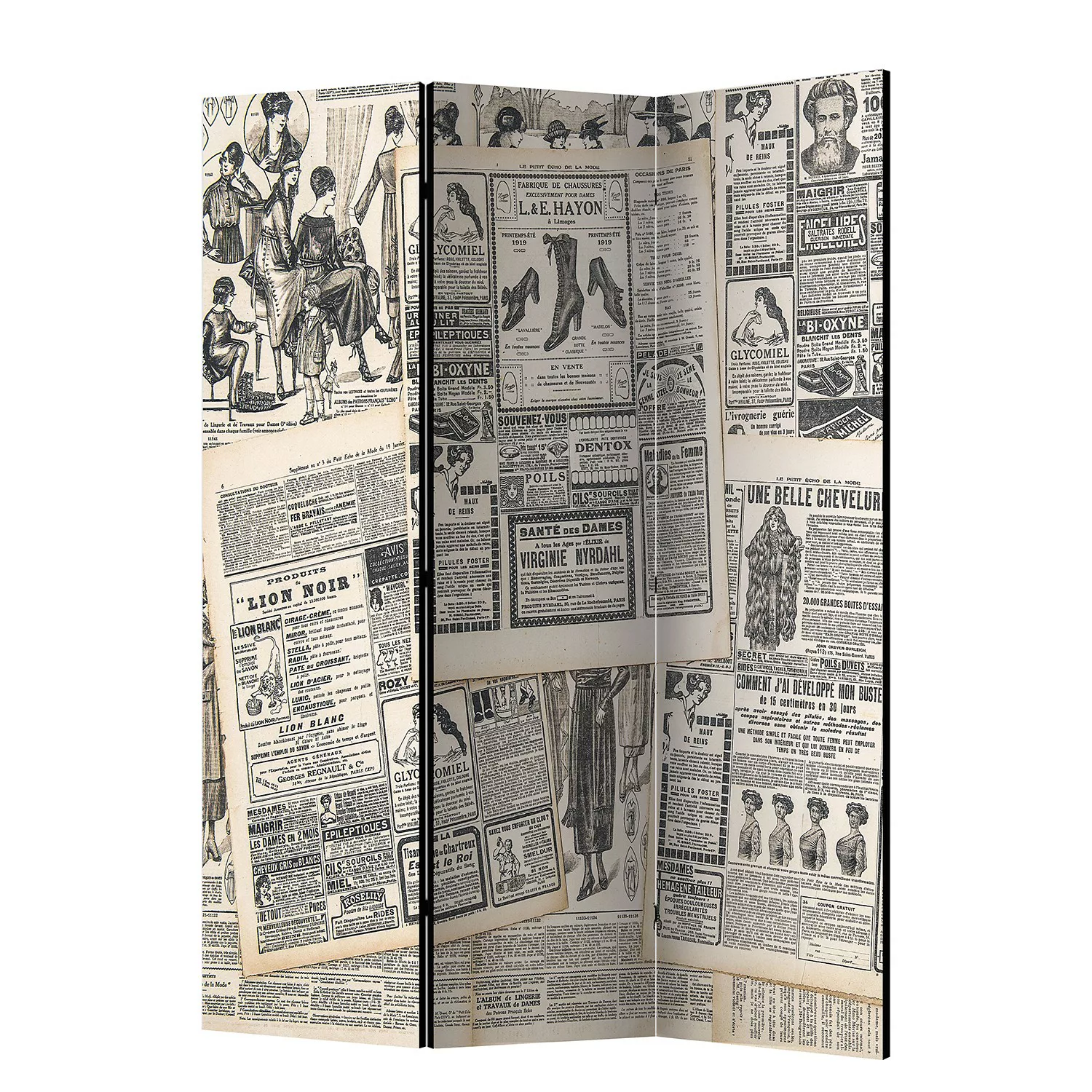 home24 Paravent Vintage Newspapers günstig online kaufen