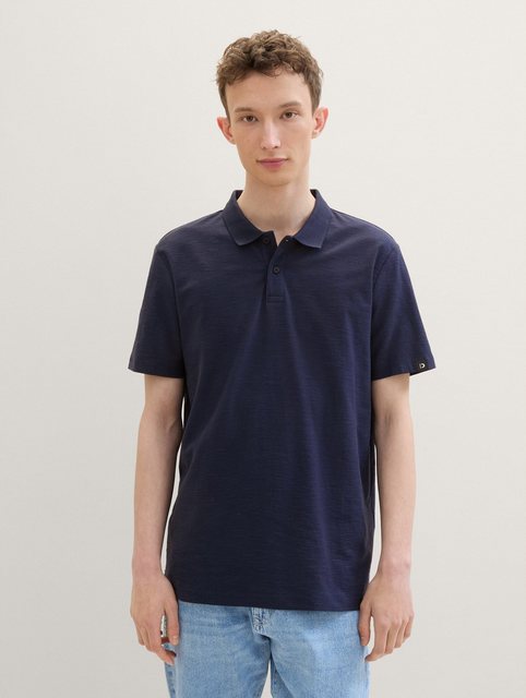 TOM TAILOR Denim Poloshirt in gerippter Optik günstig online kaufen