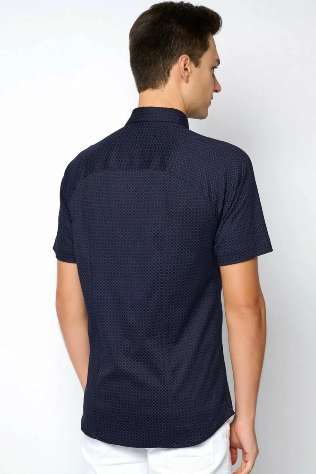 Desoto Short Sleeve Jersey Hemd Druck Navy - Größe M günstig online kaufen