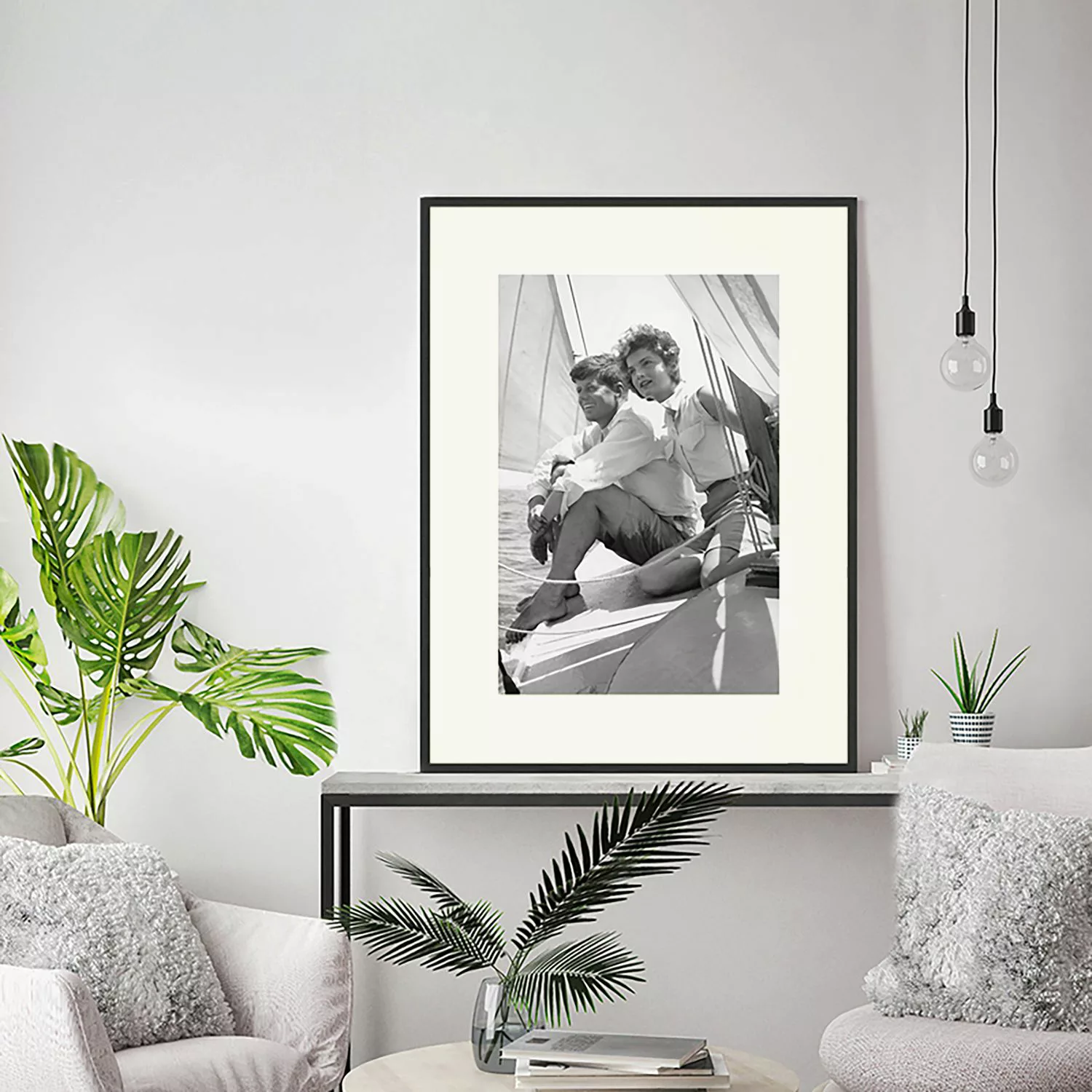 Any Image Wandbild John und Jackie Kennedy schwarz Gr. 60 x 80 günstig online kaufen