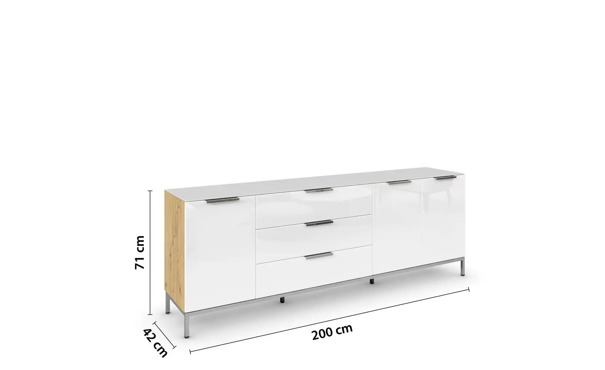 Sideboard ¦ holzfarben ¦ Maße (cm): B: 199 H: 72 Kommoden & Sideboards > Si günstig online kaufen