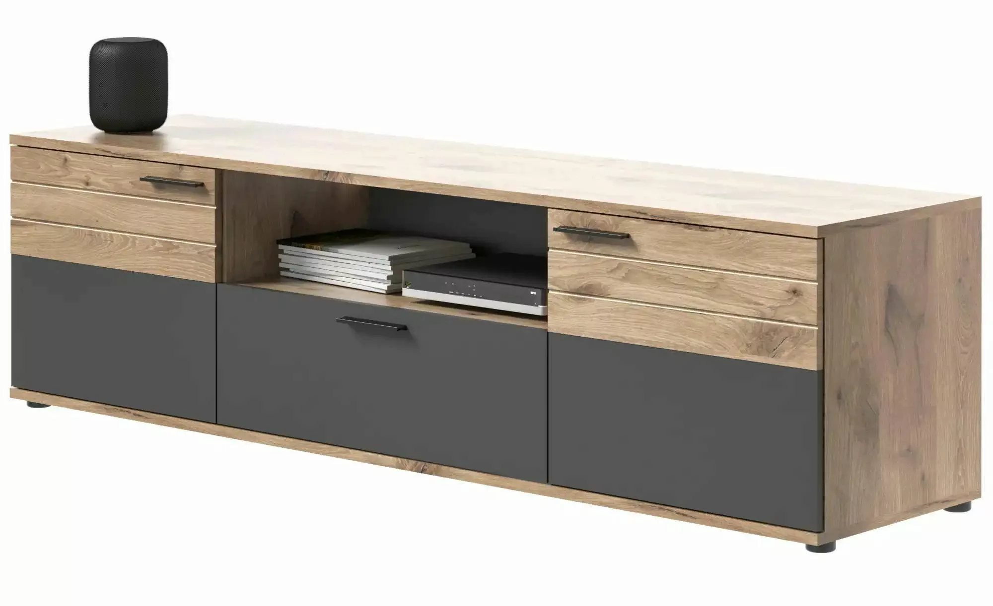 Lowboard   ¦ grau ¦ Maße (cm): B: 194 H: 53 Kommoden & Sideboards > Lowboar günstig online kaufen