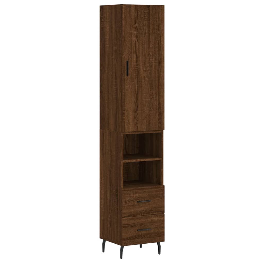 vidaXL Highboard Highboard Braun Eichen-Optik 34,5x34x180 günstig online kaufen