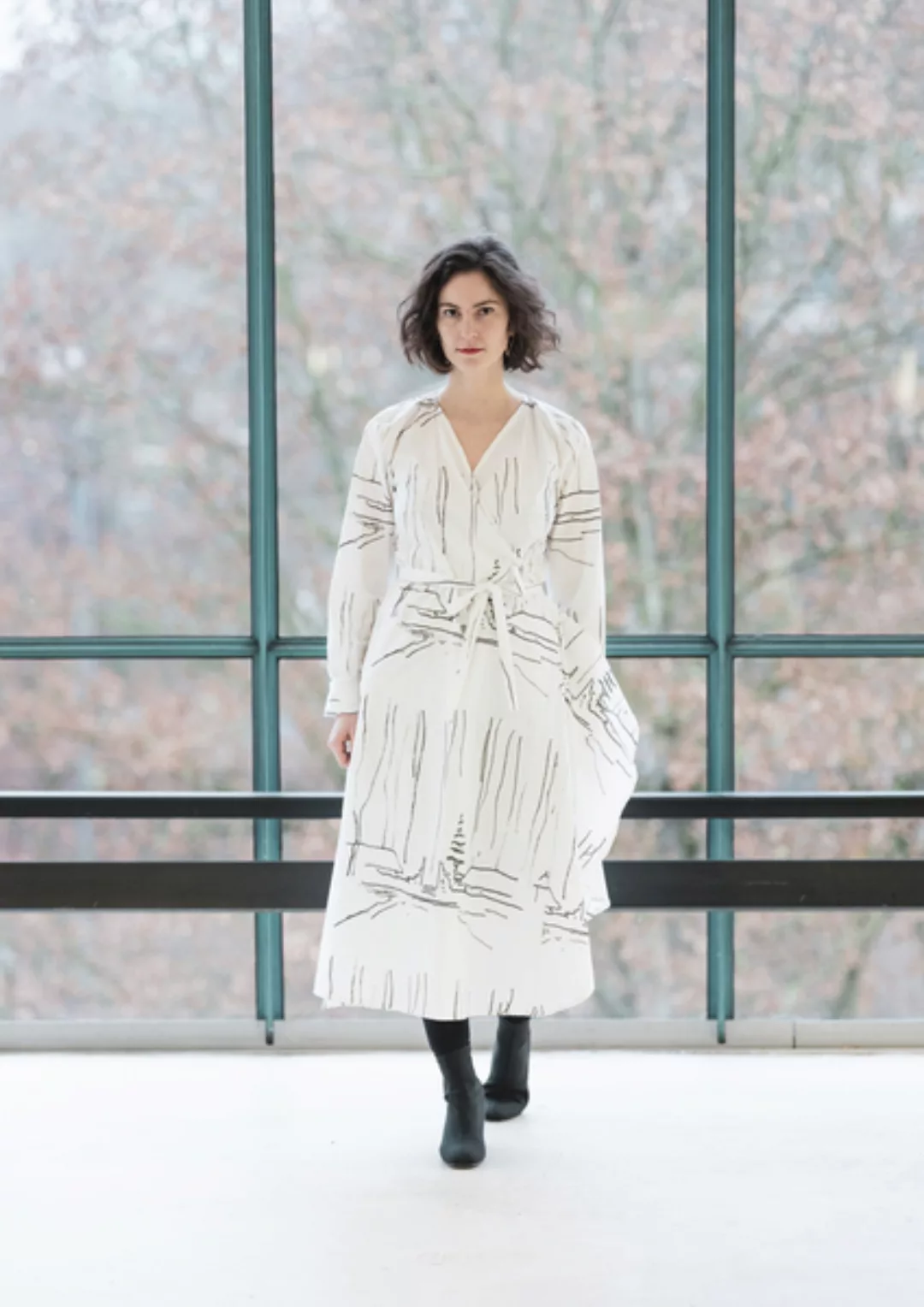 Wickelkleid Helena Snow - Wickelkleid Damenkleid Aus Bio-baumwolle günstig online kaufen